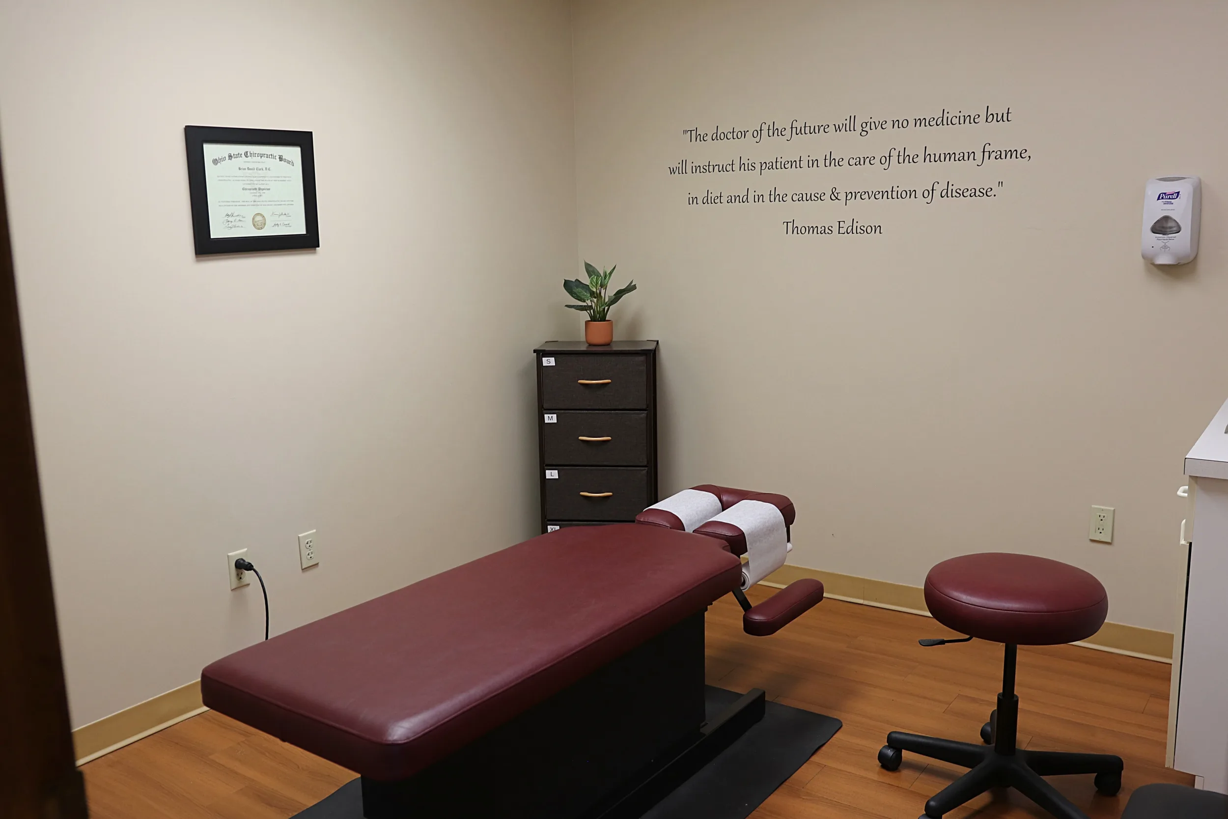 A private treatment room at Movement Improvement
